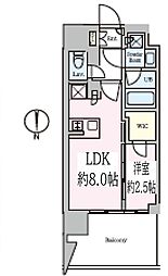 クレストコート東陽町 1LDKの間取図画像