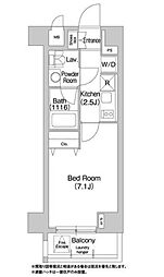 コンフォリア豊洲 1Kの間取図画像