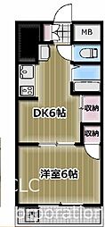 東陽町ハイホーム 1DKの間取図画像