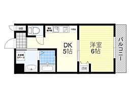 第16関根マンション 8階1DKの間取り