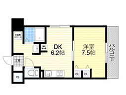 第18関根マンション 7階1DKの間取り