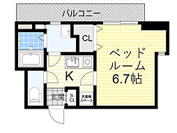 阪急宝塚本線 十三駅 徒歩16分の賃貸マンション 7階1Kの間取り