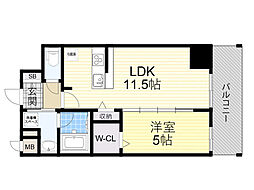 グランディア大阪ノース 6階1LDKの間取り