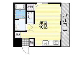 石橋ハイツ ワンルームの間取図画像