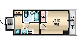 エスリード新大阪 1Kの間取図画像