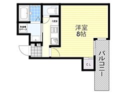 大阪市東淀川区柴島2丁目マンション 1Kの間取図画像
