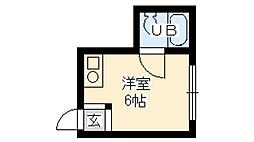 新大阪サンマンション1号館 ワンルームの間取図画像