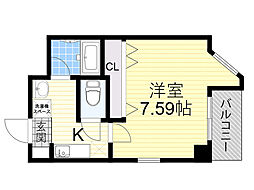 ラ・フォンテ十三 1Kの間取図画像