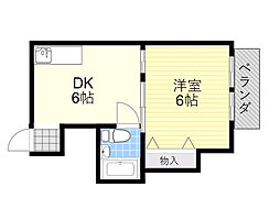 バスティオーネ柴島 1DKの間取図画像