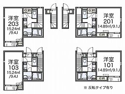 レオネクスト夢 1Kの間取図画像