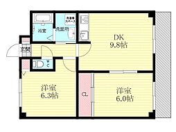 パークサイドテラス 2LDKの間取図画像