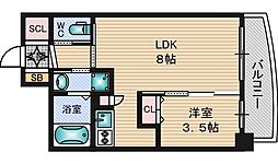 SEST新大阪 1LDKの間取図画像