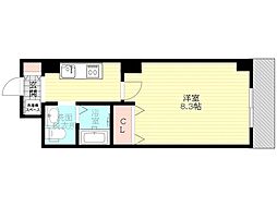 リズ新北野 1Kの間取図画像