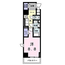 グランMコート新大阪 1Kの間取図画像