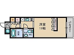 デュオン新大阪レジデンス ワンルームの間取図画像