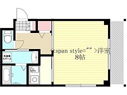 リゲルKAWAMOTO2番館 1Kの間取図画像