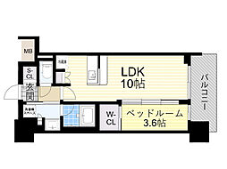 大阪市淀川区宮原5丁目マンション 1LDKの間取図画像