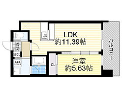 プレジオ塚本ASIAN 1LDKの間取図画像