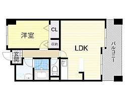グランドールサンパティオ 1LDKの間取図画像