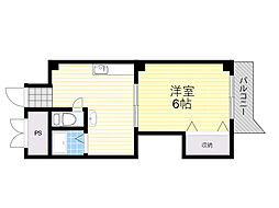 モトイマハイツ 1DKの間取図画像