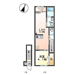 カステリーノ 1LDKの間取図画像