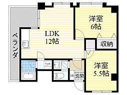 メゾン豊新 2LDKの間取図画像