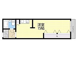 フルーレ新大阪 ワンルームの間取図画像