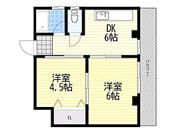 サンヒルズ 2DKの間取図画像
