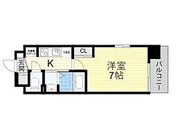 Luxe新大阪VI 1Kの間取図画像