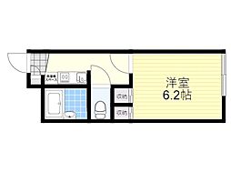 レオパレスイクセン2 1Kの間取図画像