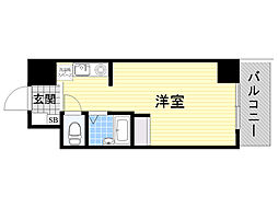 ラウム江坂 1Kの間取図画像