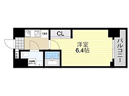 レジュールアッシュ塚本 1Kの間取図画像