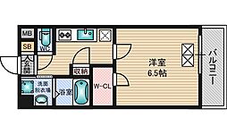 スプランディッド新大阪DUE 1Kの間取図画像