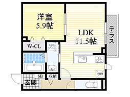 raffine 1LDKの間取図画像