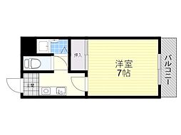 ラ・ヒューメベル豊中 1Kの間取図画像