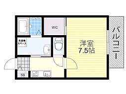 REGIES柴原阪大前2 1Kの間取図画像