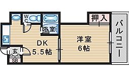 メゾン野田 1DKの間取図画像