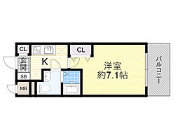 ラクラス新大阪 1Kの間取図画像