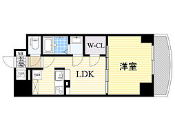 ノルデンタワー新大阪アネックスA棟 1LDKの間取図画像