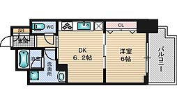 エステムコート新大阪Xザ・ゲート 1DKの間取図画像