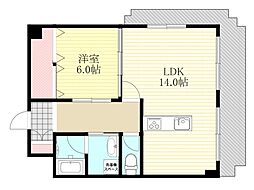シティコート新大阪 1LDKの間取図画像