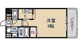 ノルデンハイム新大阪2 ワンルームの間取図画像