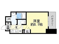 ディームス江坂 1Kの間取図画像