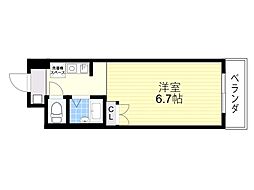 キャッスル北沢新大阪 1Kの間取図画像