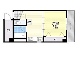 西浦ビル 1DKの間取図画像