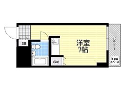 レバンガAP新大阪イースト ワンルームの間取図画像