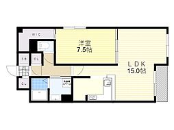 CASSIA江坂 1LDKの間取図画像