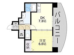 サンレムート・江坂2nd 1DKの間取図画像