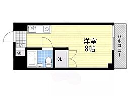 内本町ハイツ 1Kの間取図画像