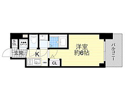 エスリードレジデンス大阪ウエストコート 1Kの間取図画像